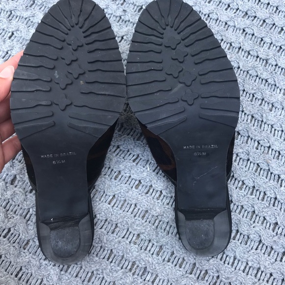 Faux Fur Leopard Heeled Mules 6.5 - Picture 6 of 6